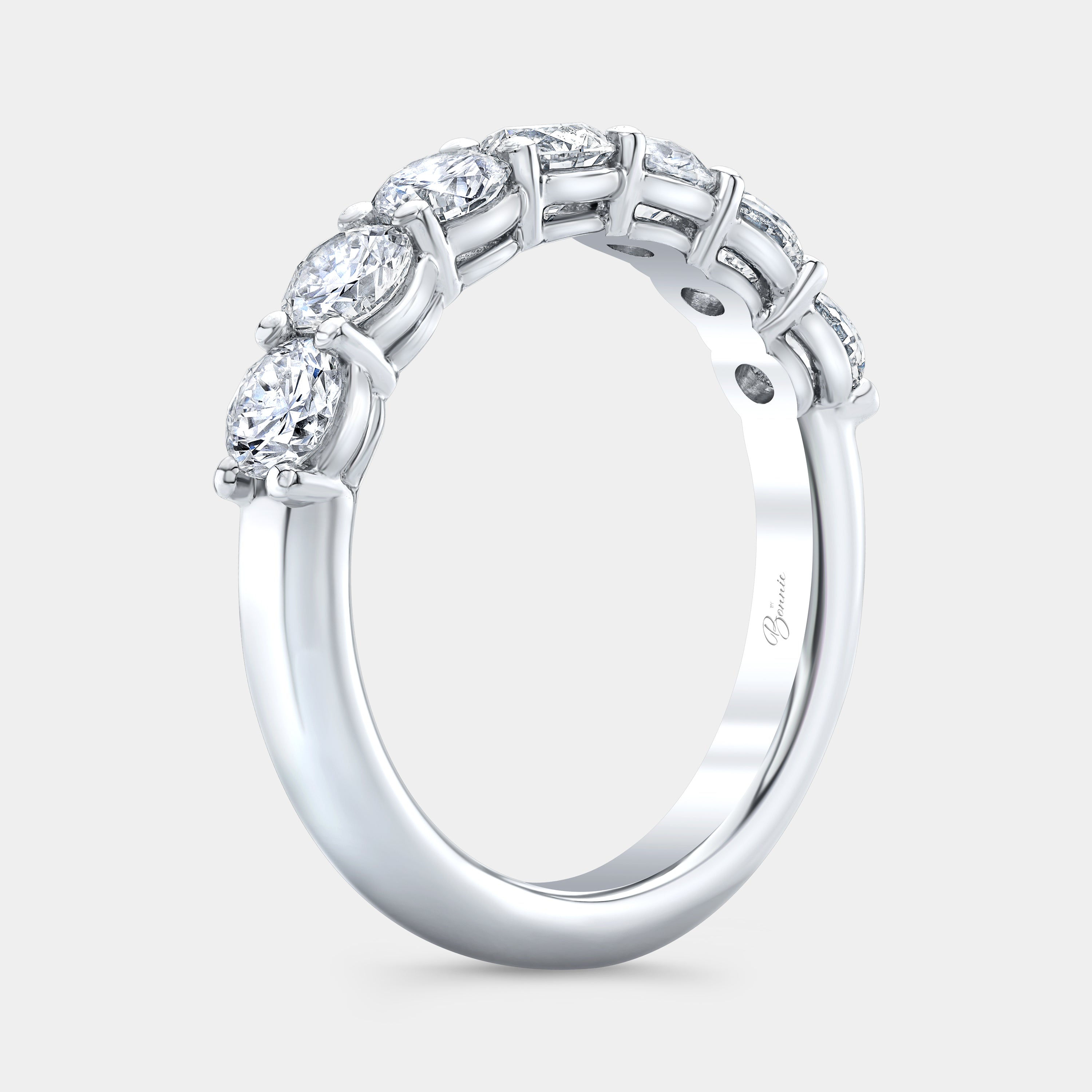 1.25ct Round Diamond 7 Stone Platinum Wedding Band – By Bonnie Jewelry