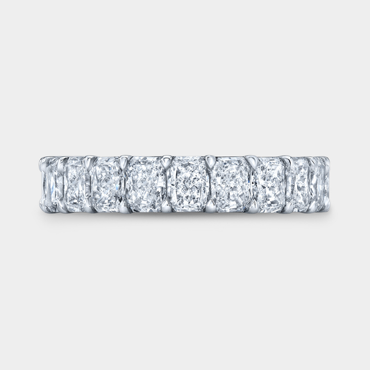 3.25ct lab grown radiant diamond 4.30mm platinum wedding band