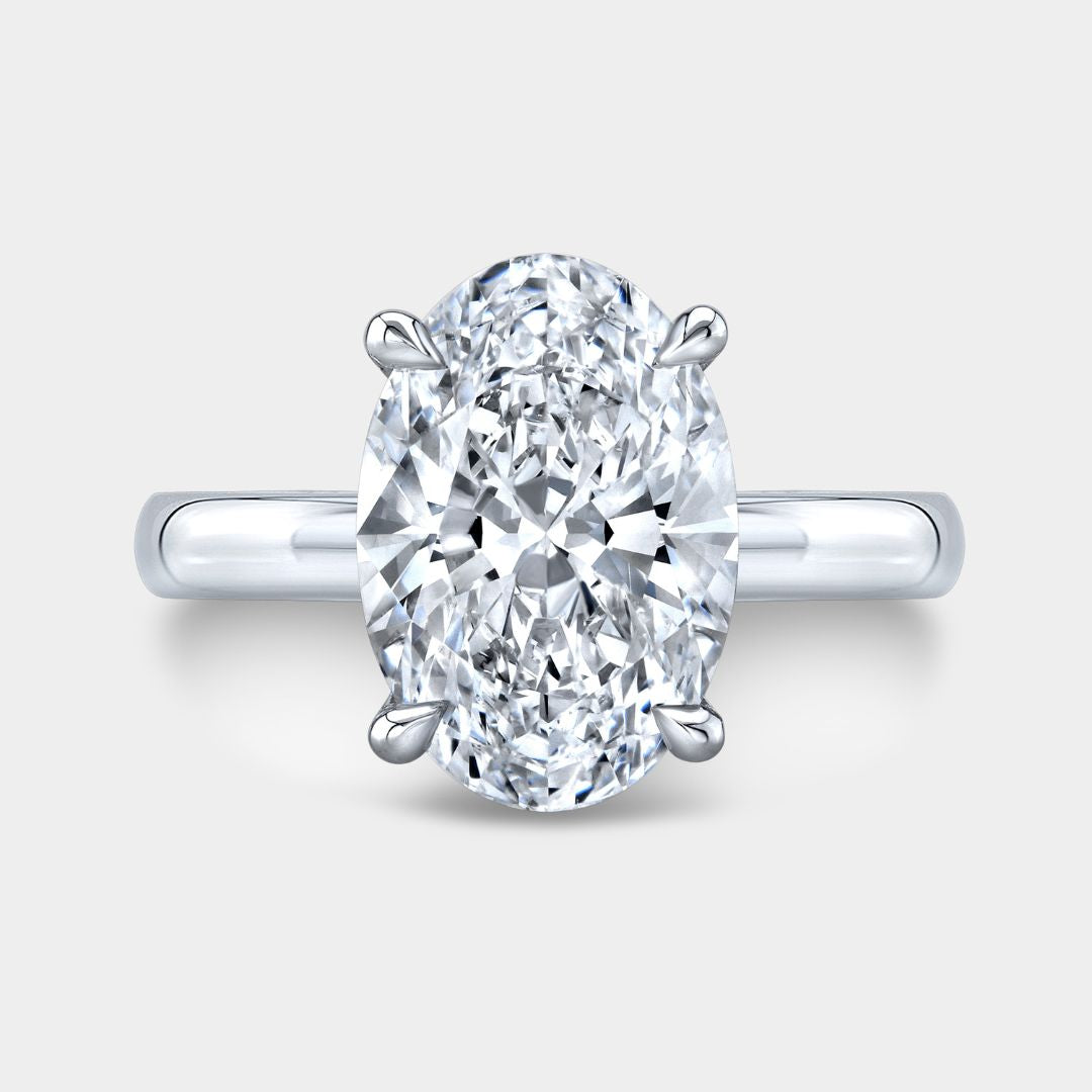 5.15ct Lab Grown Oval Diamond Solitaire Platinum Engagement Ring
