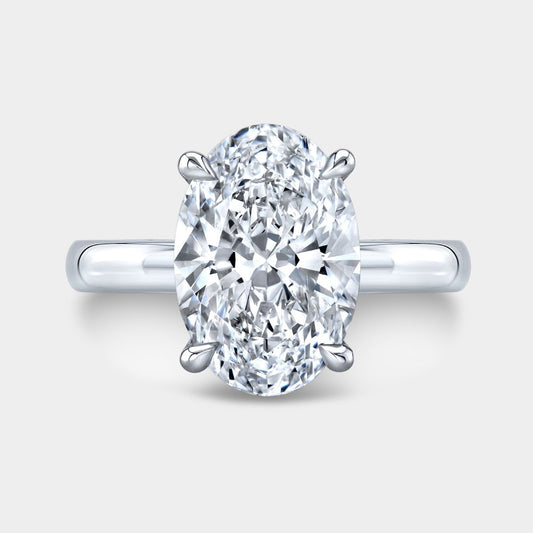 5.15ct Lab Grown Oval Diamond Solitaire Platinum Engagement Ring