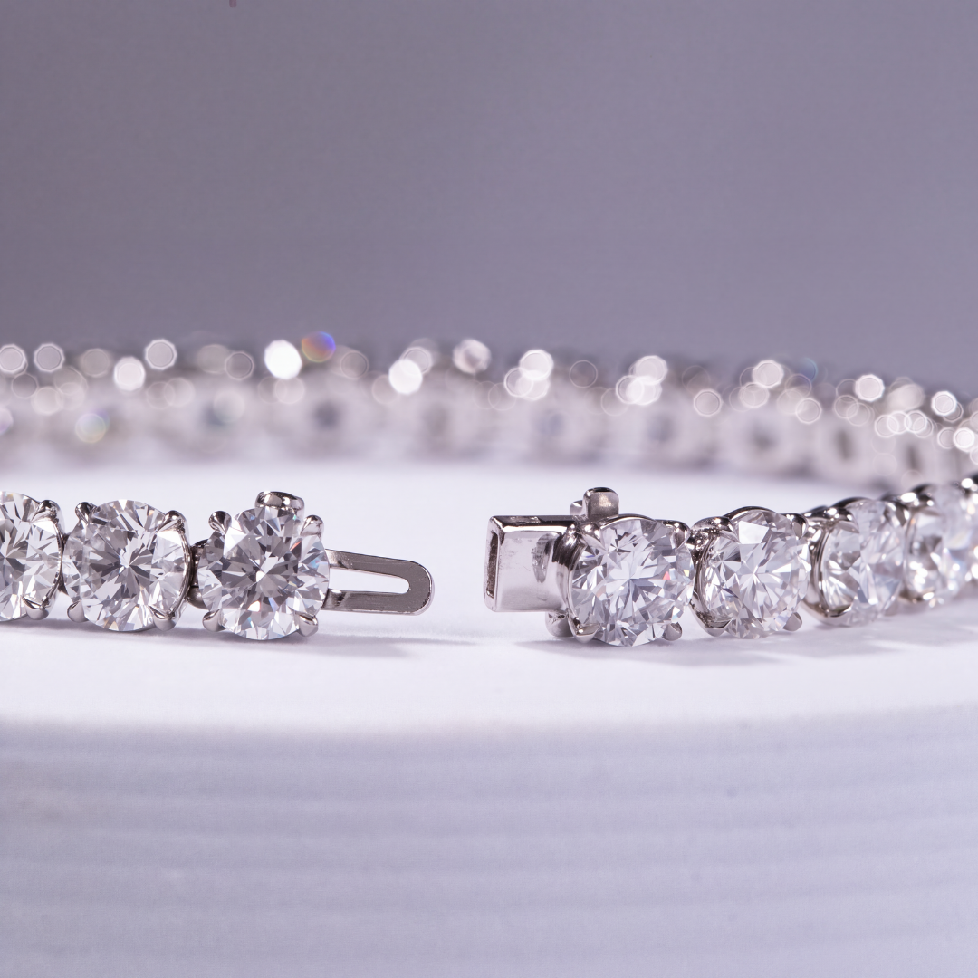 21ct Lab Grown Round Diamond Tennis Bracelet in Platinum