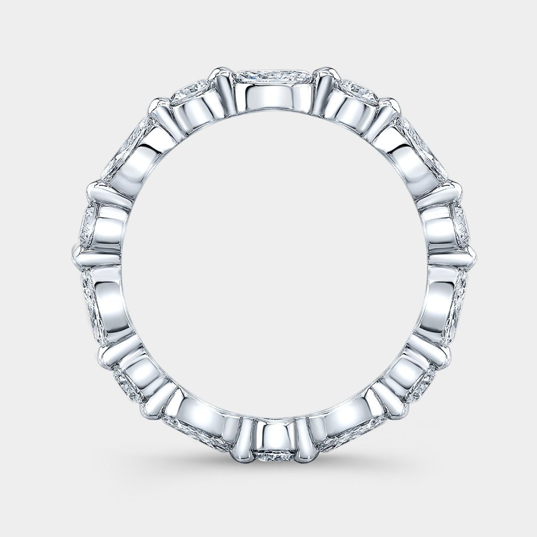 1.25ct Round And Marquise Shared Prong Diamond Platinum Eternity Band