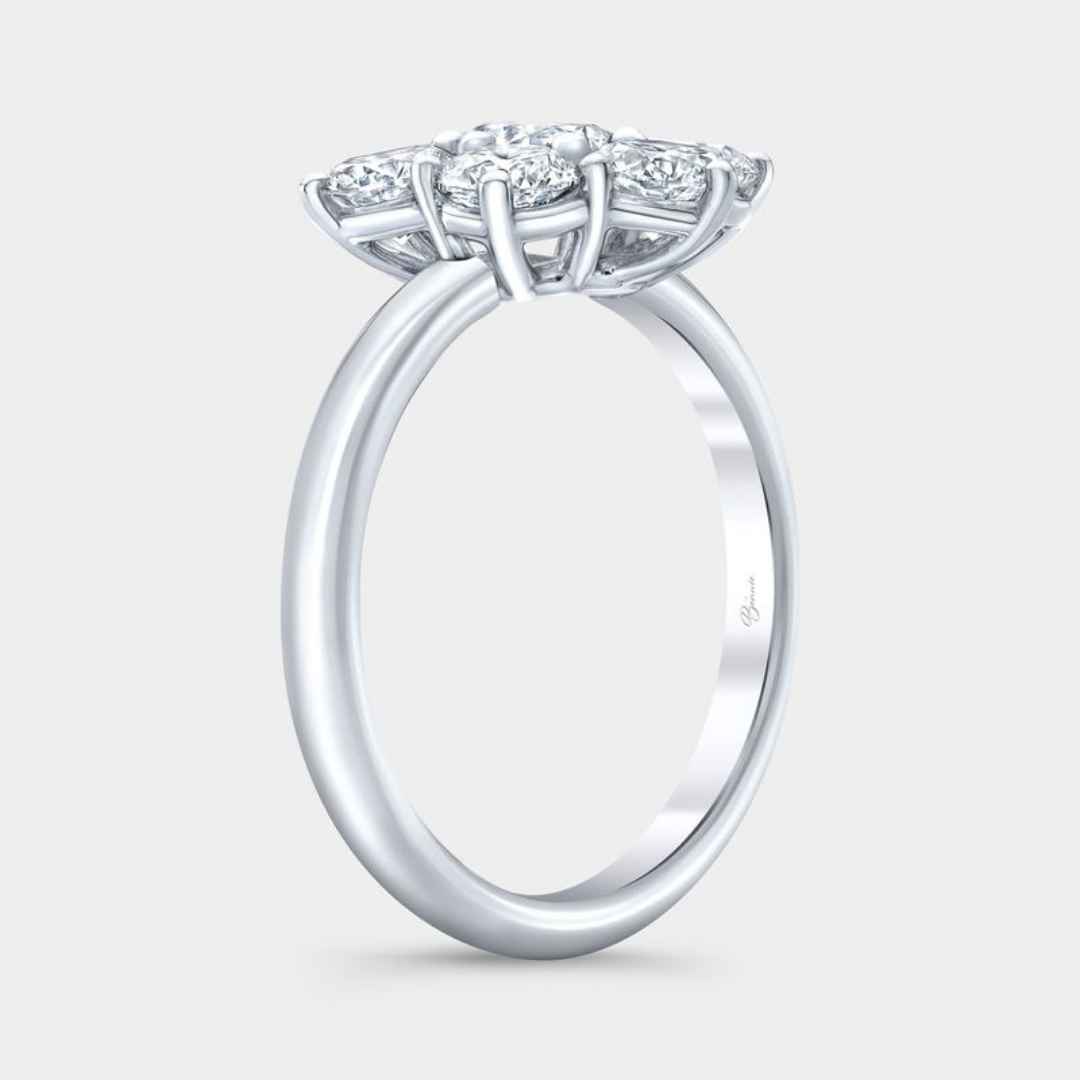 1.50ct Lab Grown Round Diamond La Fleur Solitare Platinum Ring