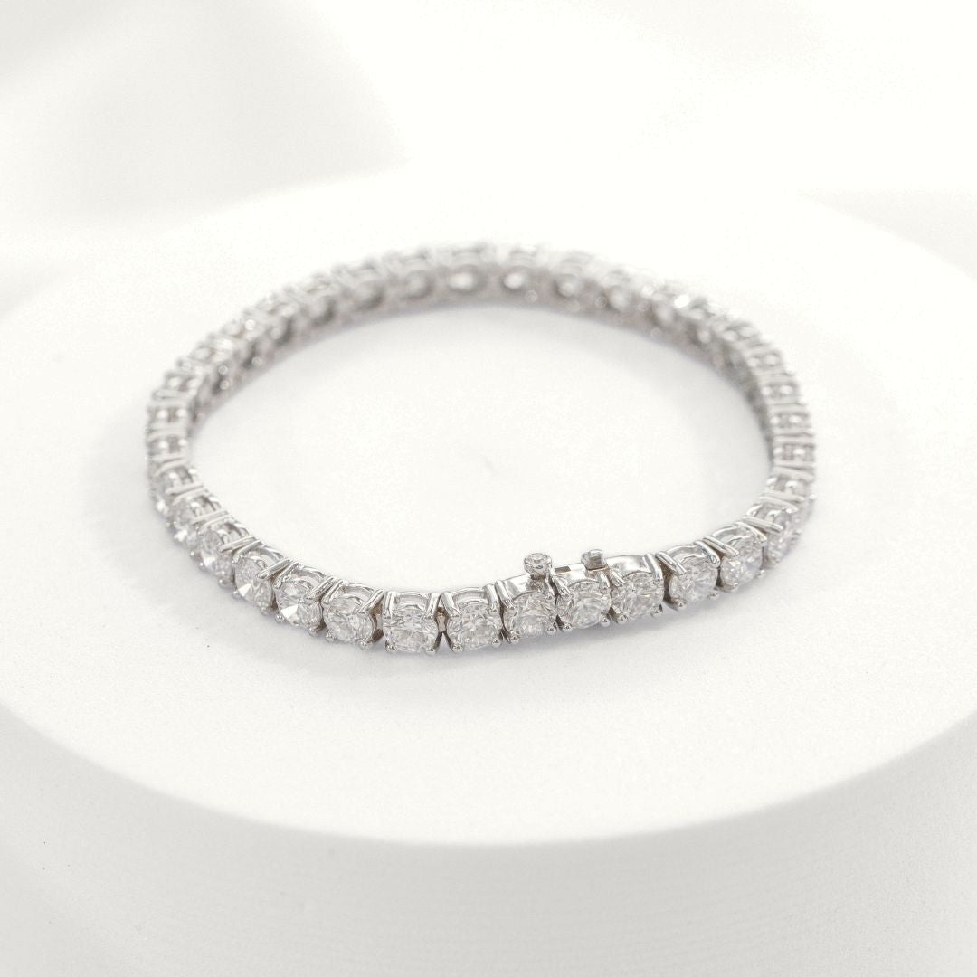11ct Lab Grown Round Diamond 4.50mm White Gold Tennis Bracelet