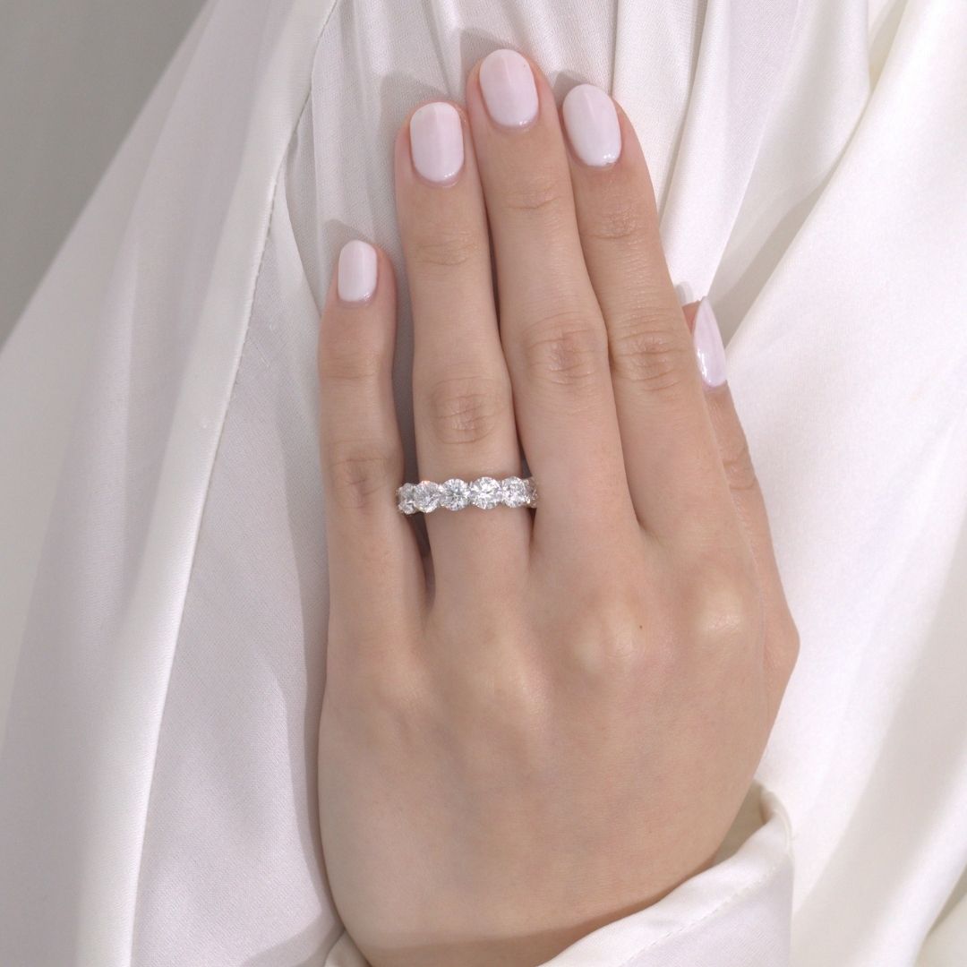 Victoria Round Diamond Eternity Platinum Wedding Band