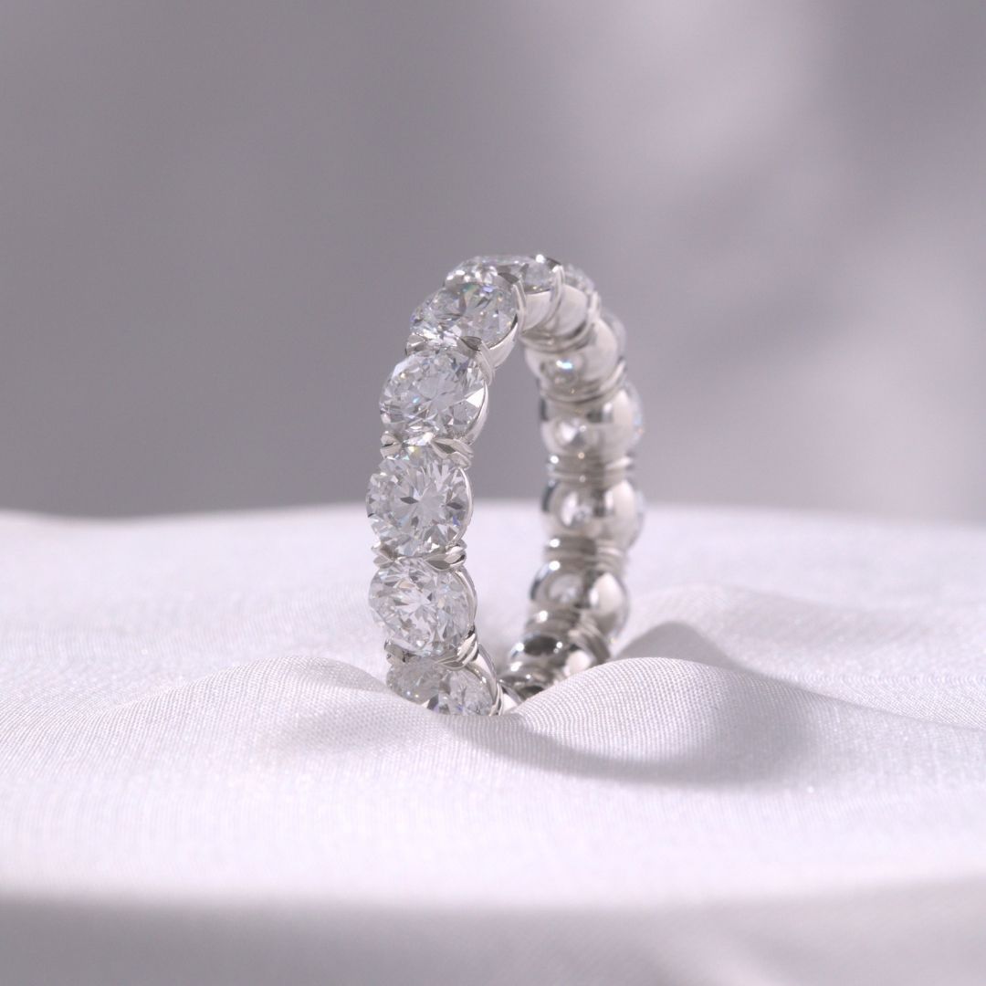 Victoria Round Diamond Eternity Platinum Wedding Band
