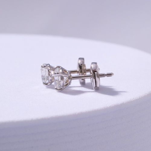 1.0ctw Lab Grown Round Diamond Stud Earrings