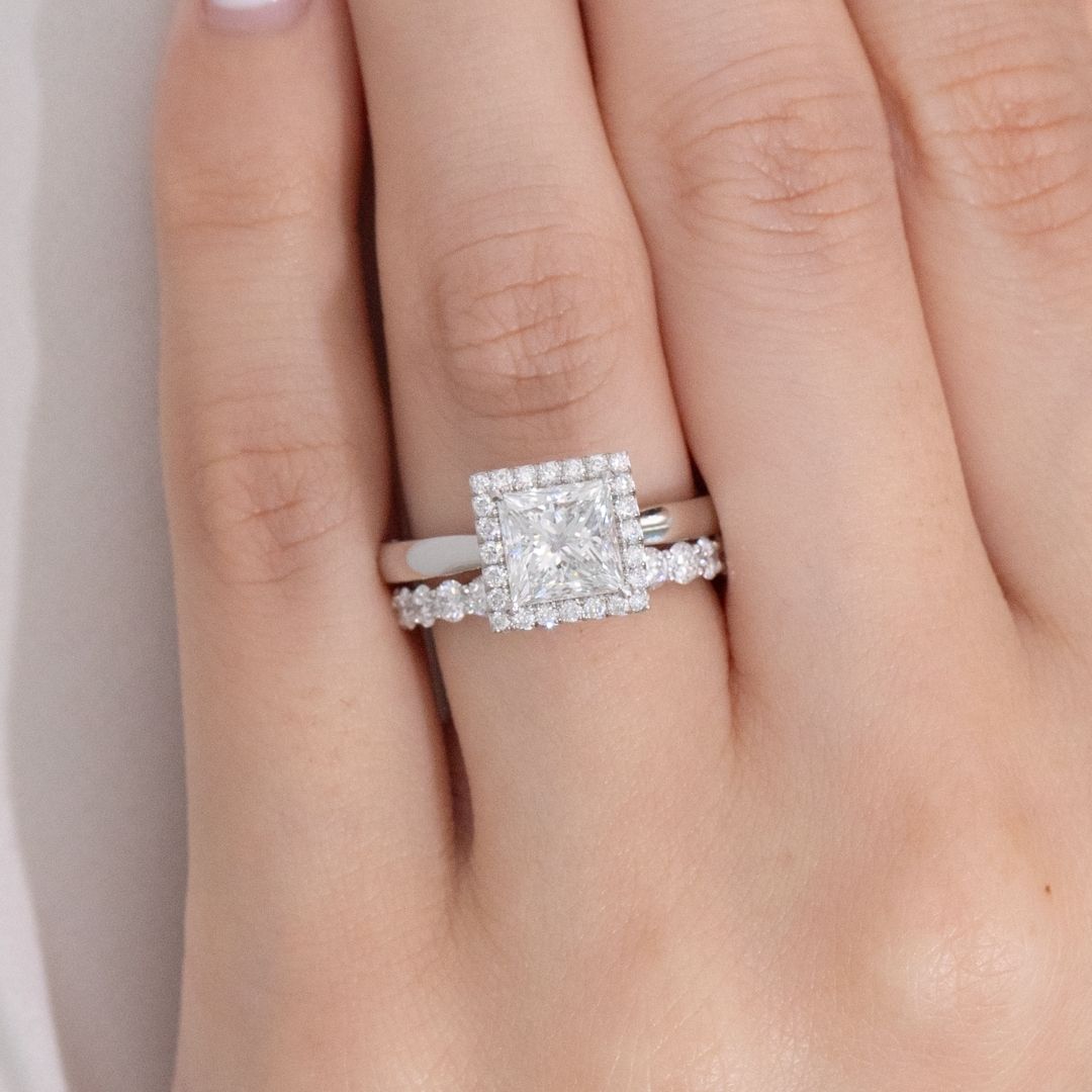 1ct Lab Grown Round Diamond Eloise Trellis Platinum 2.50mm Wedding Band