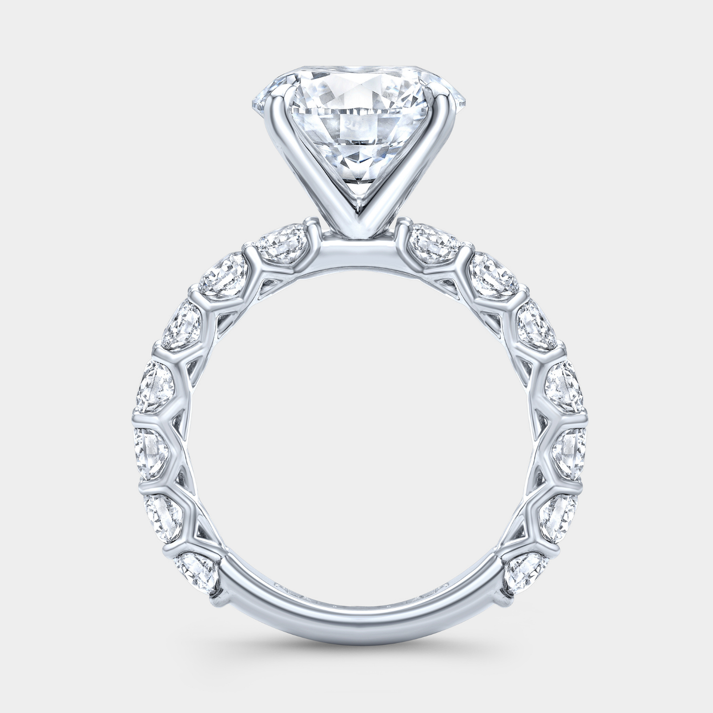 Round Diamond 4 Prong Eloise Trellis Platinum Engagement Ring