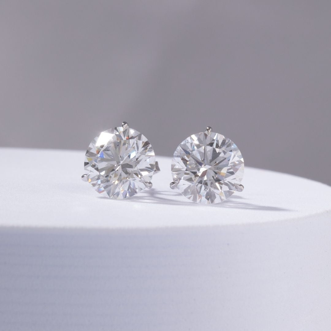12ctw Lab Grown Round Diamond Stud Earrings