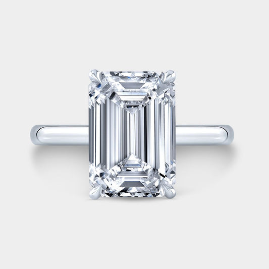 4.06ct emerald cut diamond solitaire platinum engagement ring