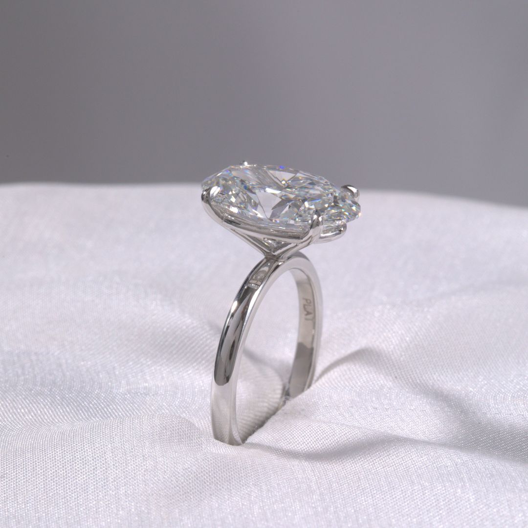 5.15ct Lab Grown Oval Diamond Solitaire Platinum Engagement Ring