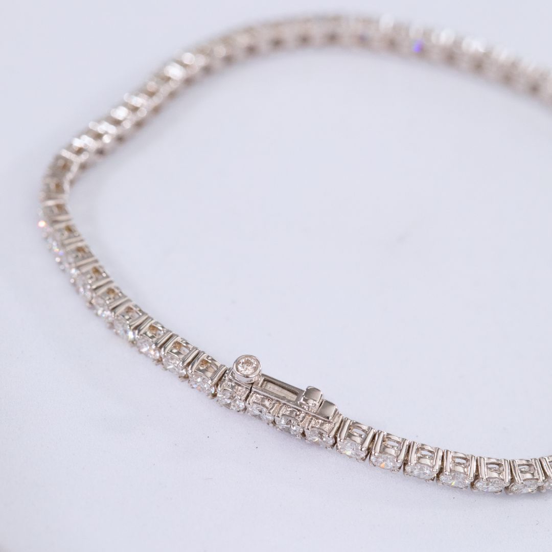 3ct Lab Grown Round Diamond White Gold 2.50mm Tennis Bracelet