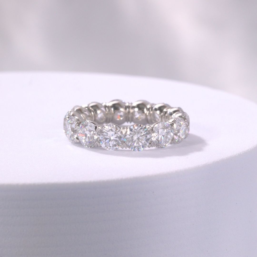Victoria Round Diamond Eternity Platinum Wedding Band