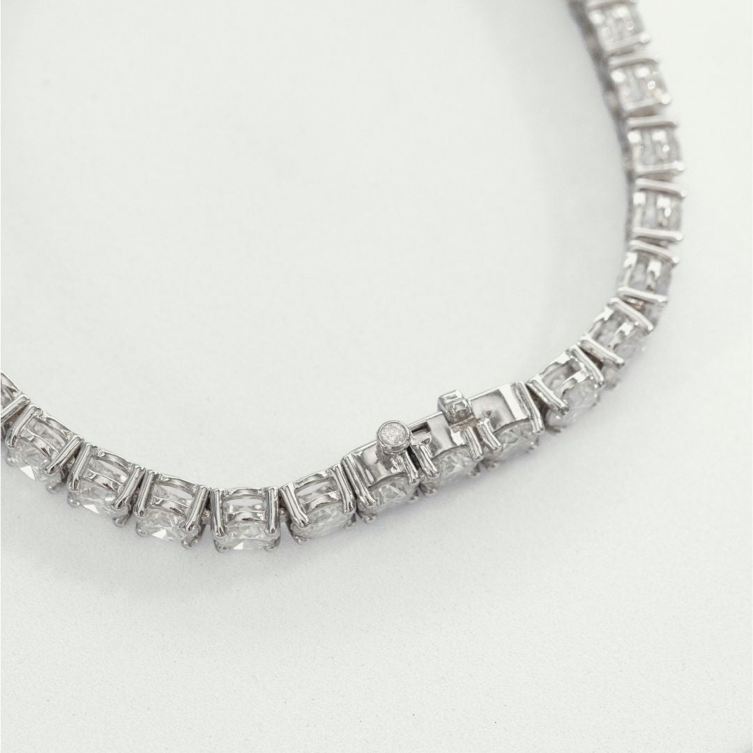 11ct Lab Grown Round Diamond 4.50mm White Gold Tennis Bracelet
