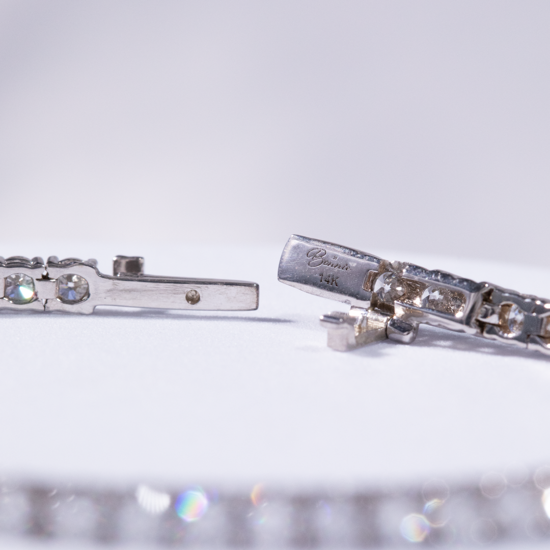 4.50ct Lab Grown Round Diamond Double Lock Tennis Bracelet in White Gold