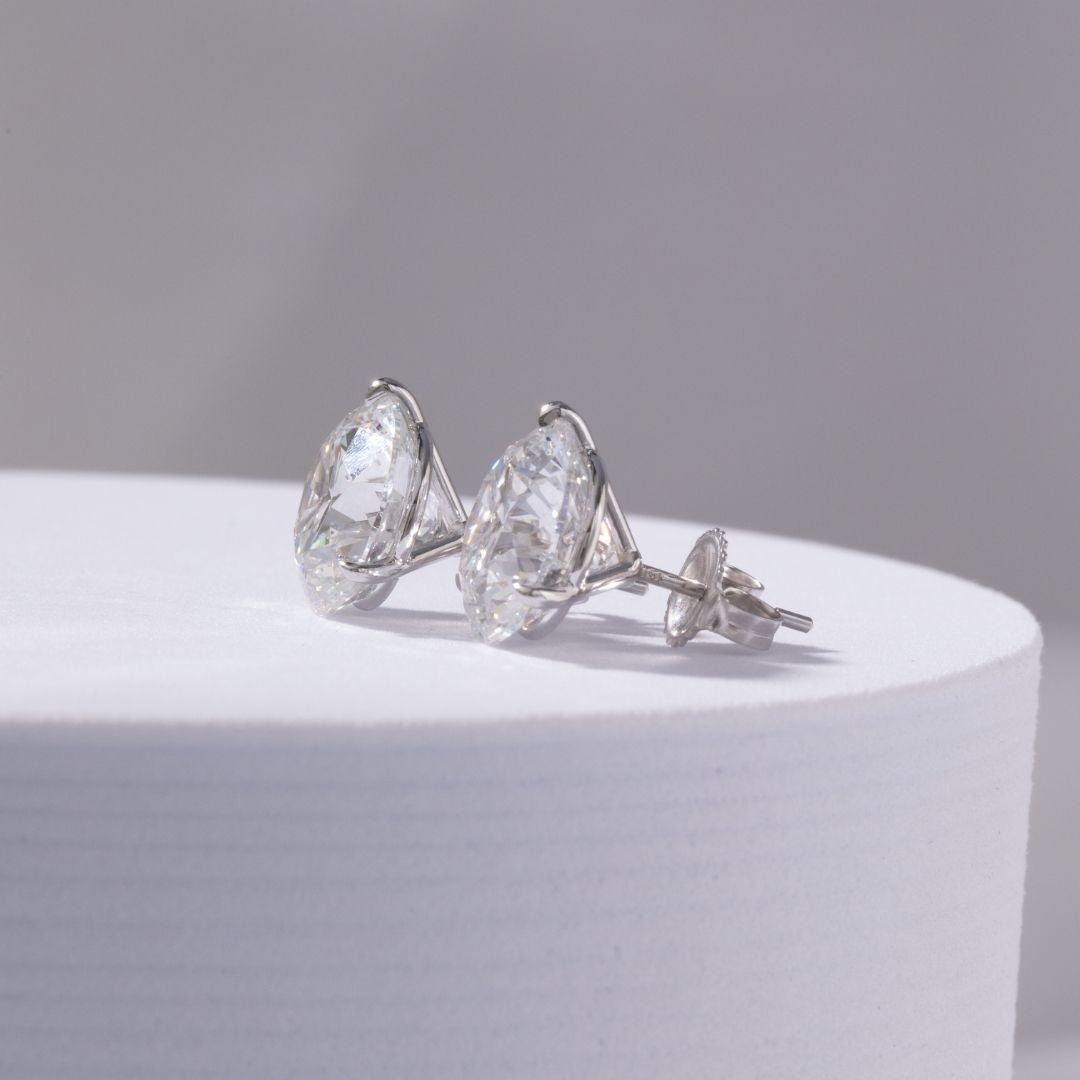12ctw Lab Grown Round Diamond Stud Earrings