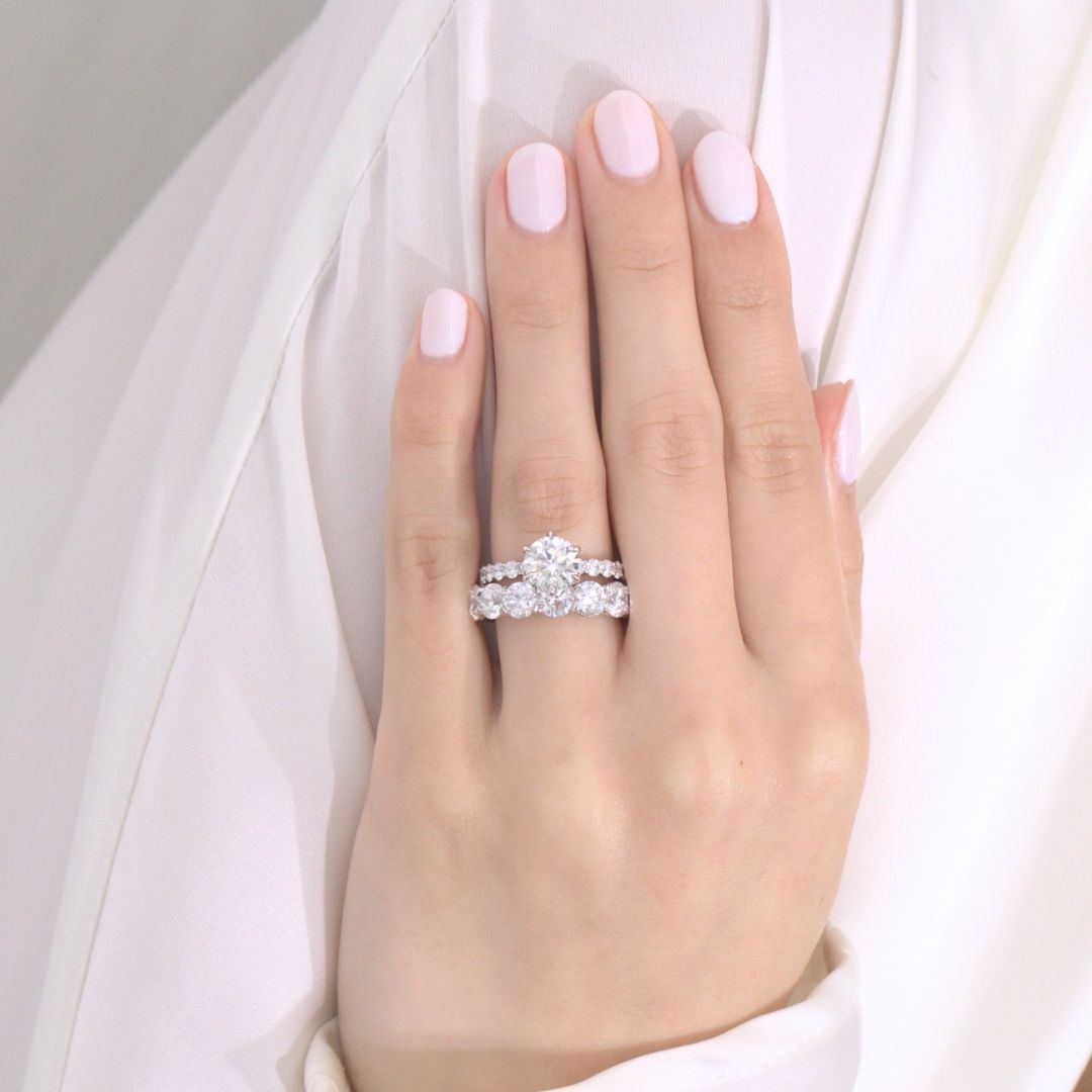 Victoria Round Diamond Eternity Platinum Wedding Band
