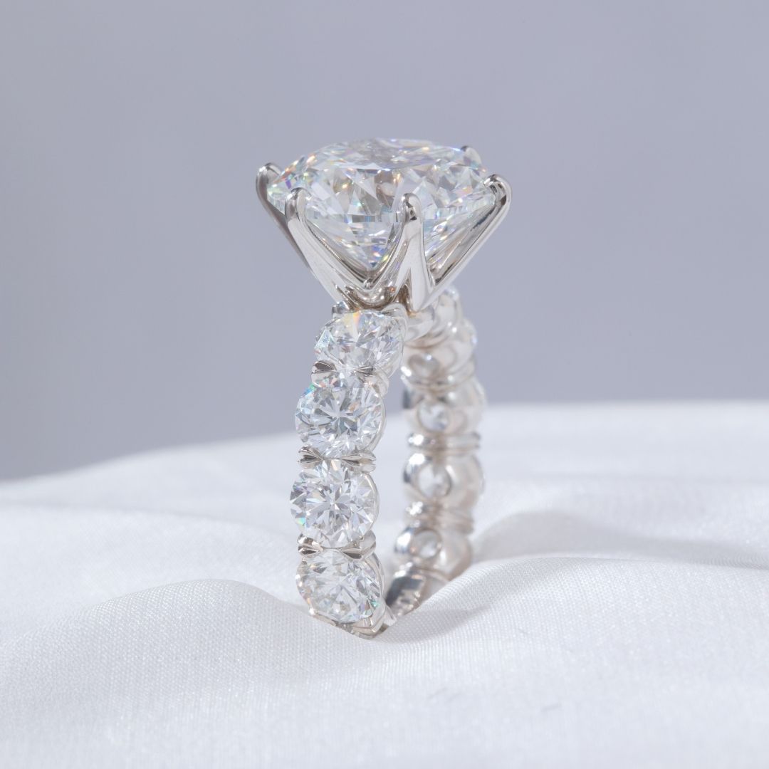 Round Diamond Victoria Shared Prong Platinum Engagement Ring