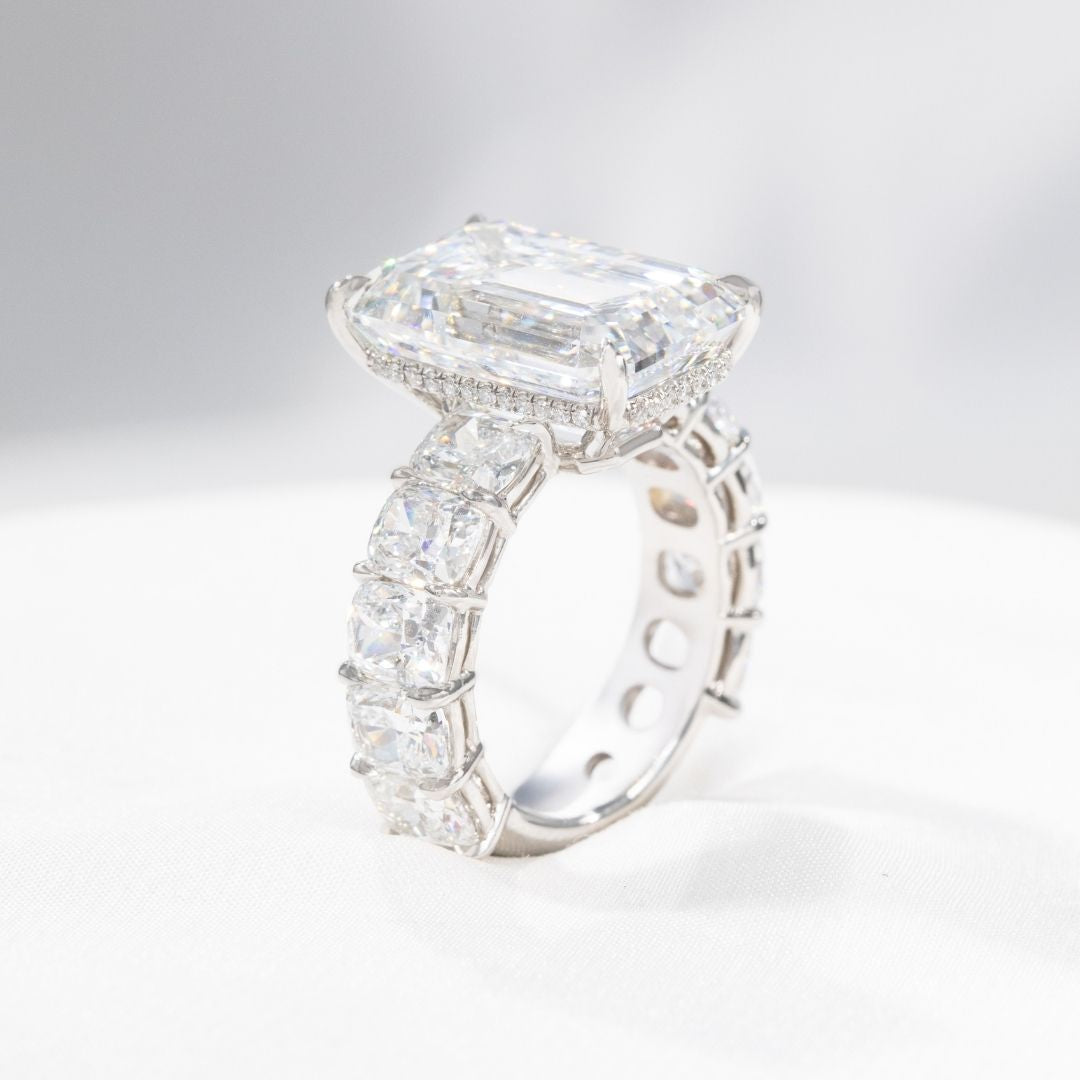 10ct Emerald Cut Diamond Engagement Ring