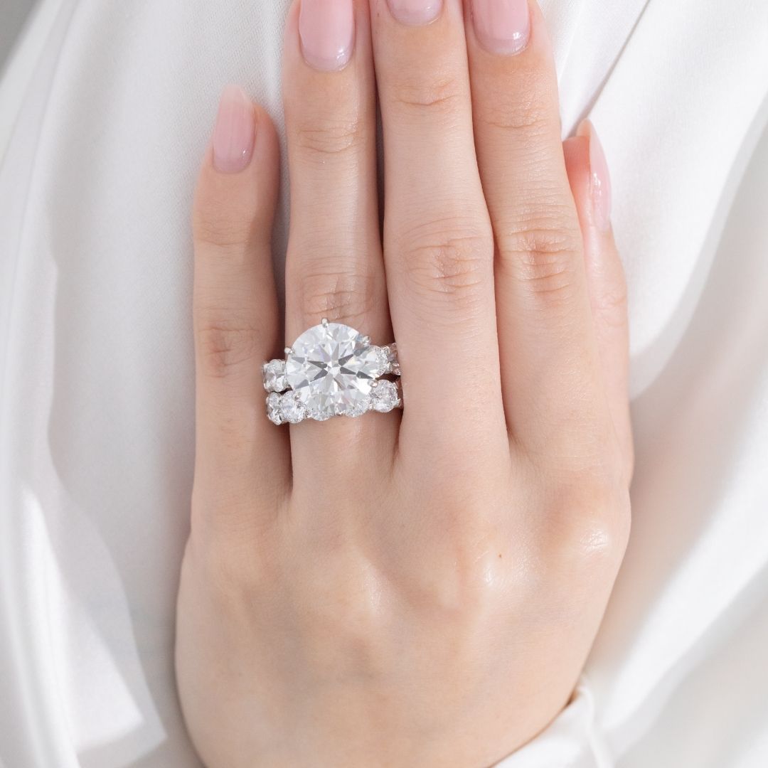 Round Diamond Victoria Shared Prong Platinum Engagement Ring