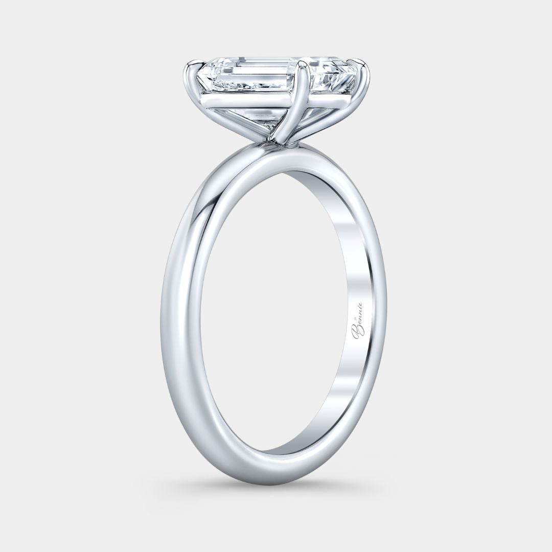 2.07ct Lab Grown Emerald Diamond Solitaire Platinum Engagement Ring