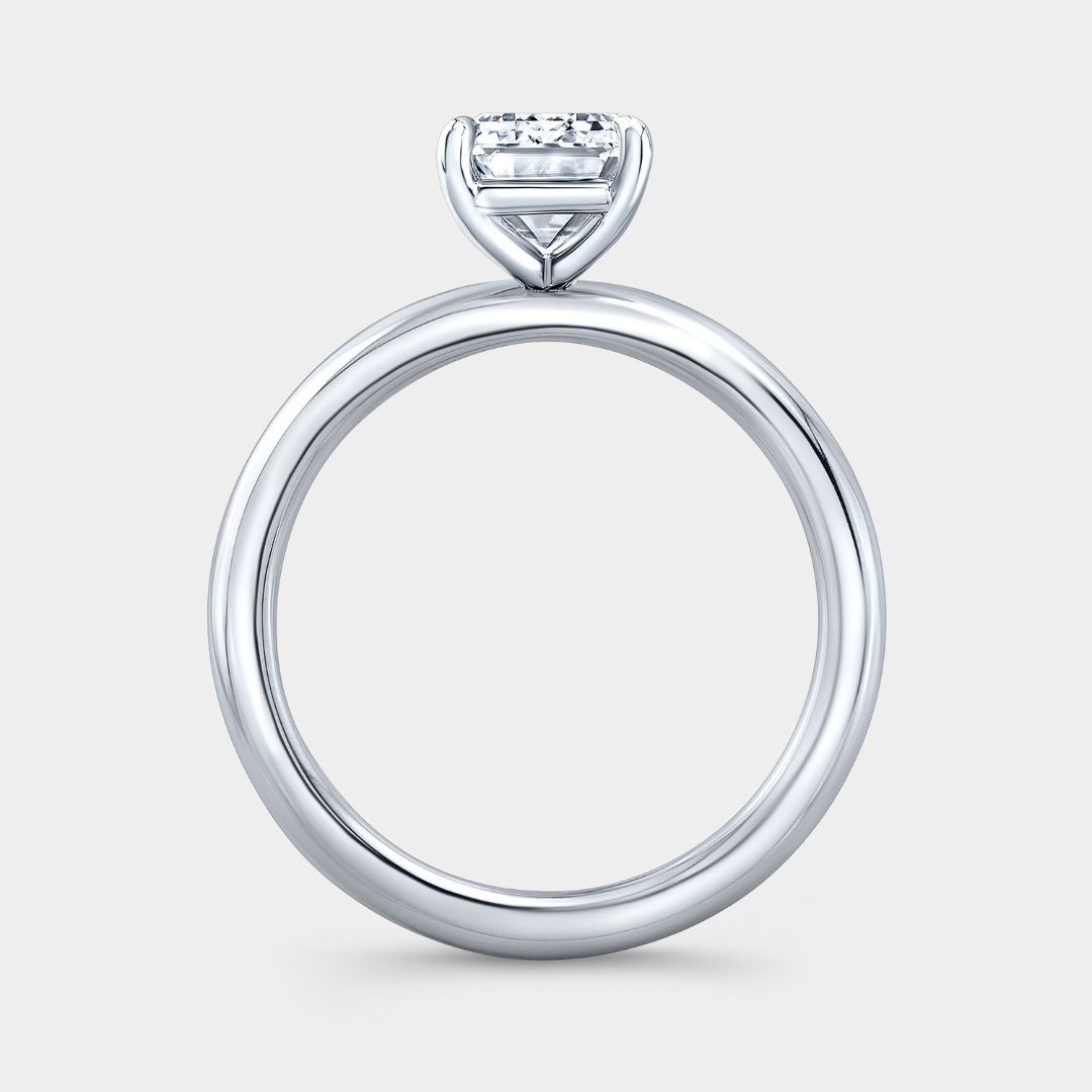 2.07ct Lab Grown Emerald Diamond Solitaire Platinum Engagement Ring