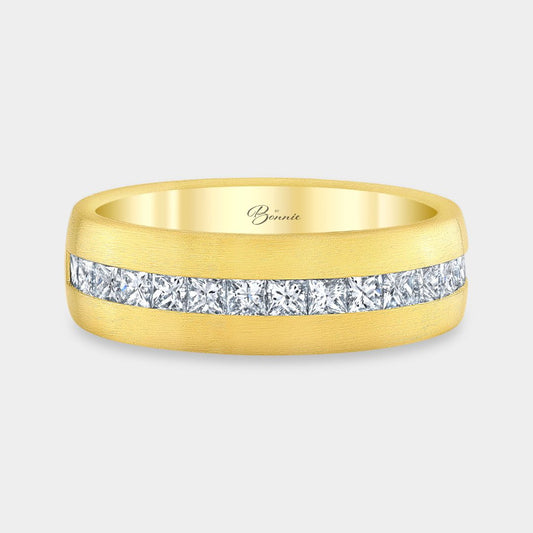 1ct Men's Princess Cut Diamond Channel Set Wedding Band