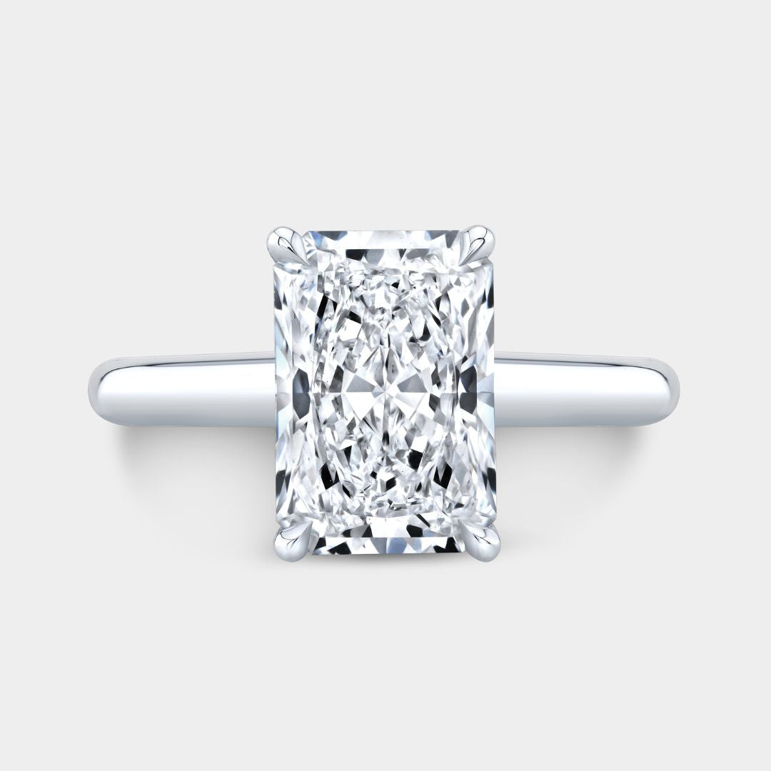 Radiant Diamond Solitaire Platinum Engagement Ring