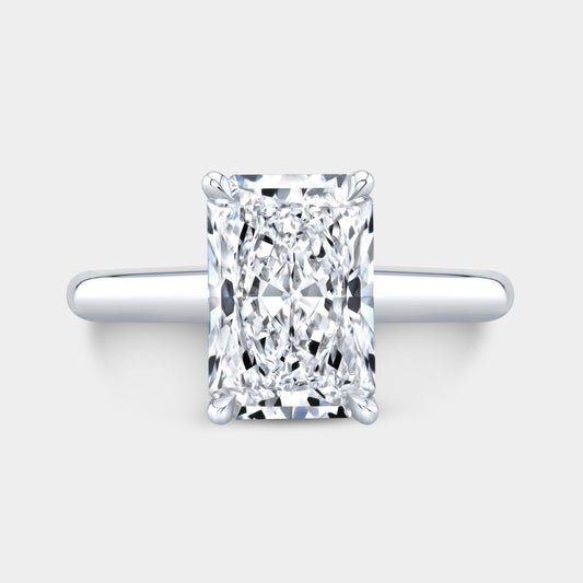 Radiant Diamond Solitaire Platinum Engagement Ring