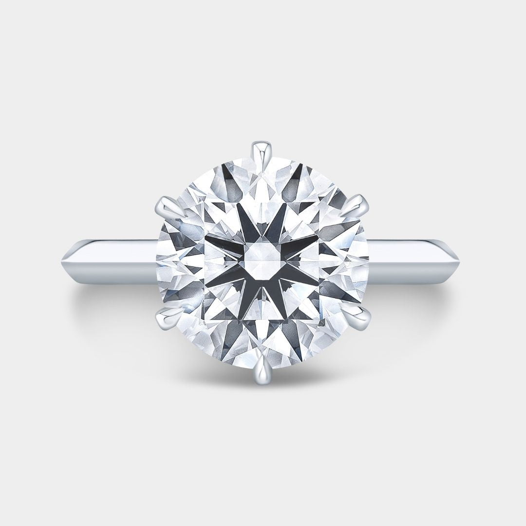 Round Diamond Knife Edge Double Pave Solitiare Platinum Engagement Ring