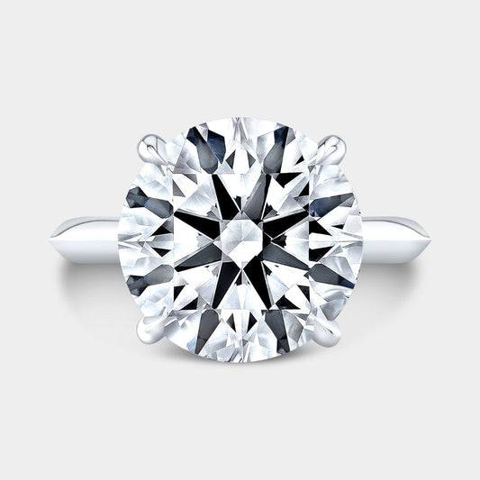 Round Diamond Knife Edge Cathedral 4 Prong Solitaire Platinum Engagement Ring