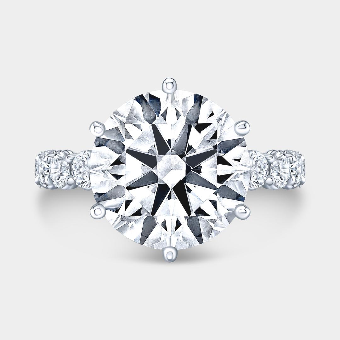 7ct Round Diamond Double Gallery Platinum Engagement Ring