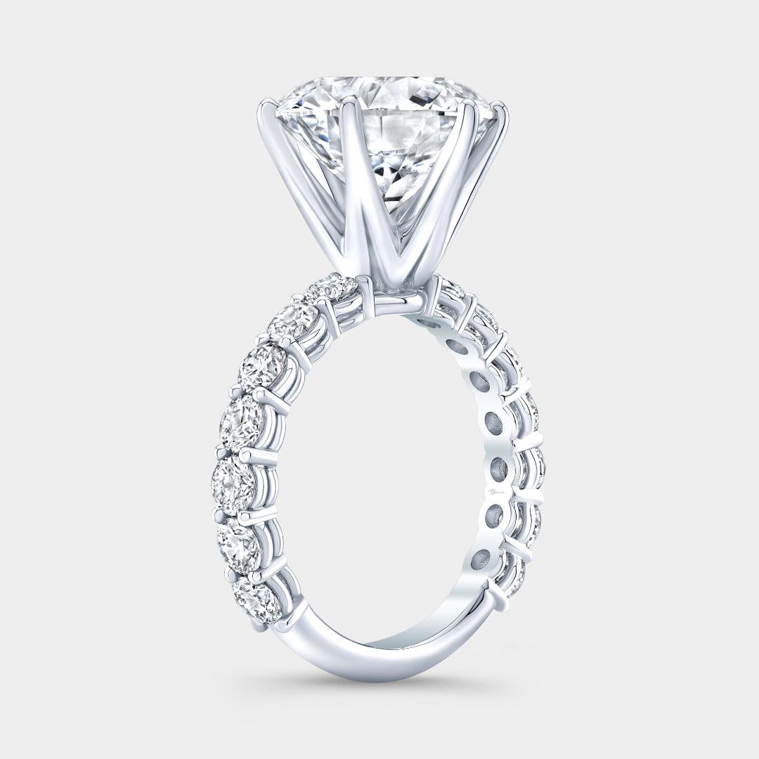 7ct Round Diamond Double Gallery Platinum Engagement Ring