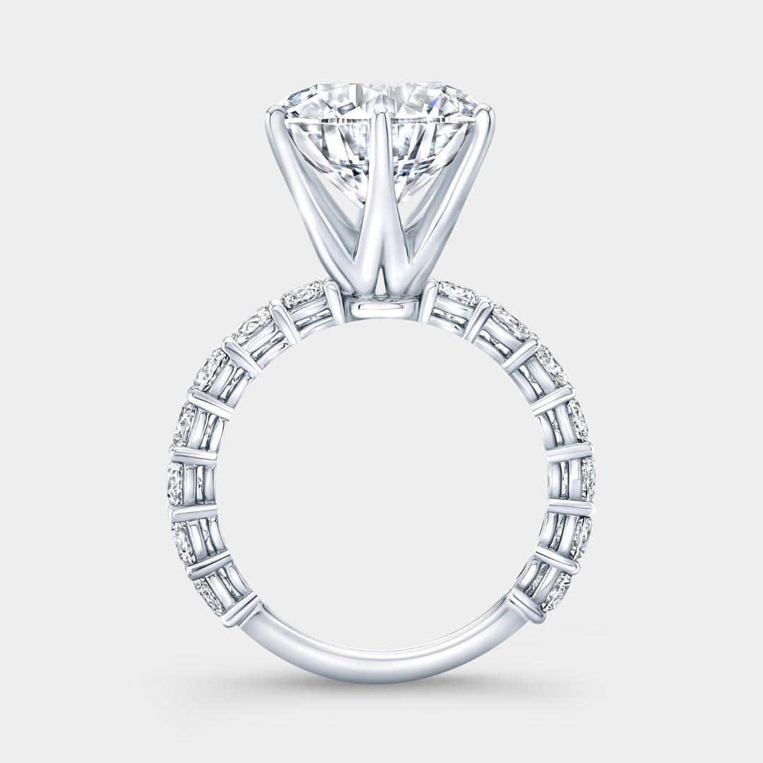 7ct Round Diamond Double Gallery Platinum Engagement Ring