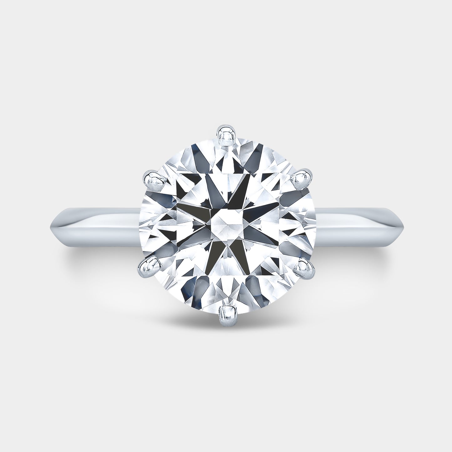 4.08ct Lab Grown Round Diamond The London Knife Edge Solitaire Platinum Engagement Ring