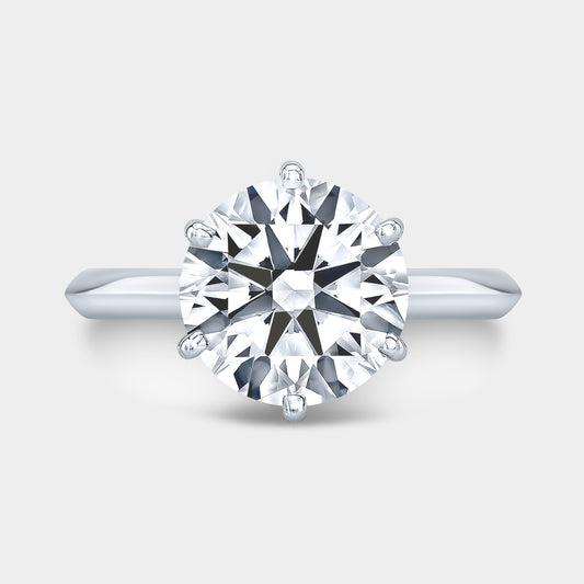 4.08ct Lab Grown Round Diamond The London Knife Edge Solitaire Platinum Engagement Ring