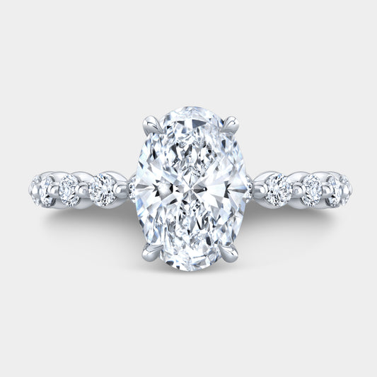 Oval Diamond with Single Shared Prong Diana Platinum Engagement Ring