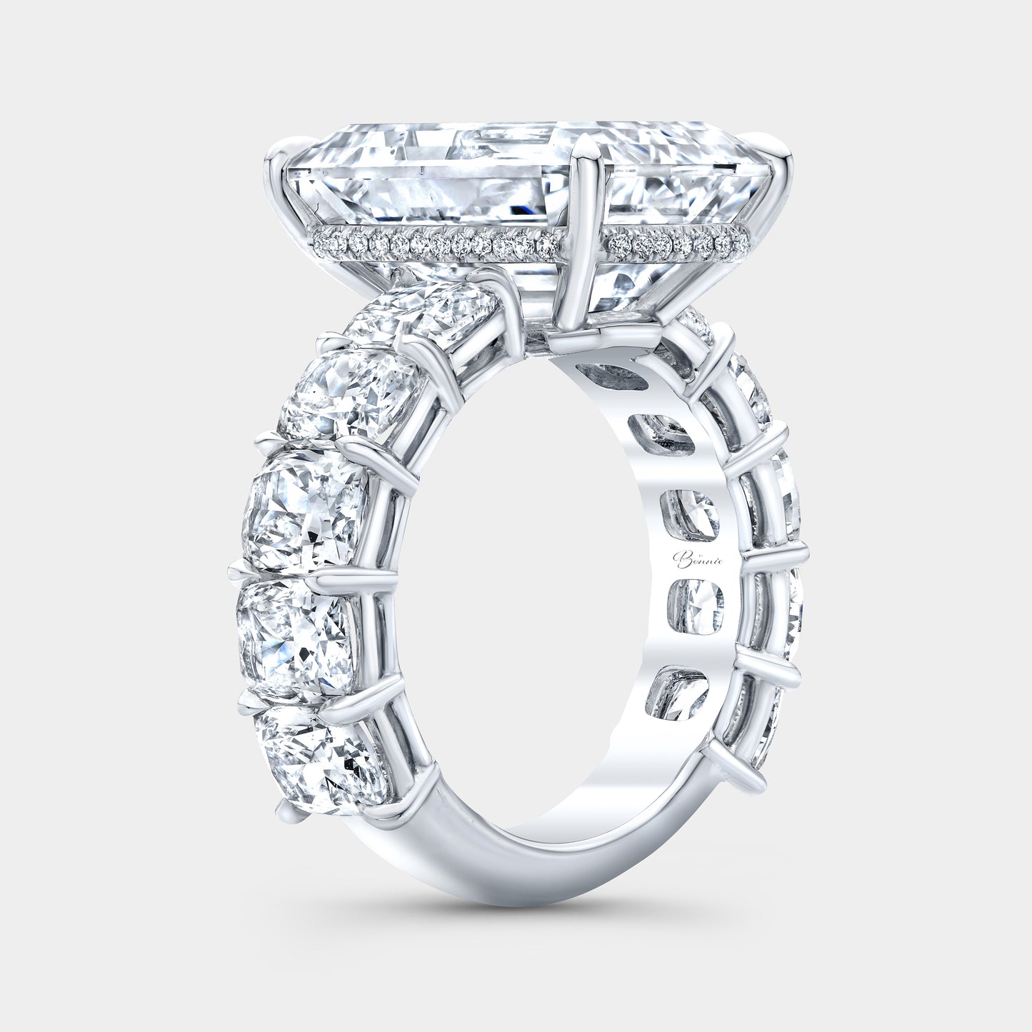 10ct Emerald Cut Diamond Engagement Ring Wedding Set