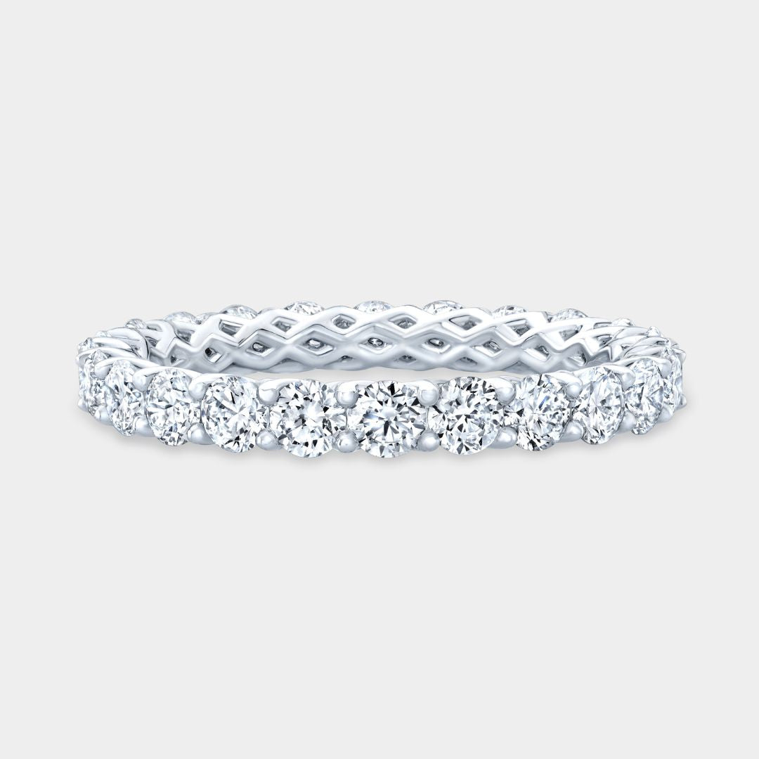 1.25ct Eloise Trellis Round Diamond 2.40mm Platinum Eternity Wedding Band