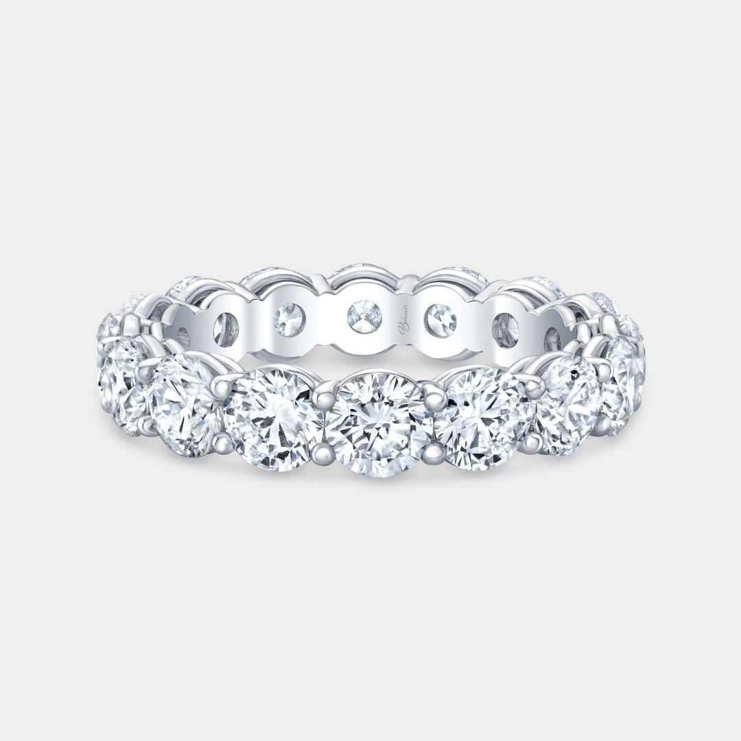 4ct Round Diamond 4.0mm Double Gallery Platinum Eternity Band