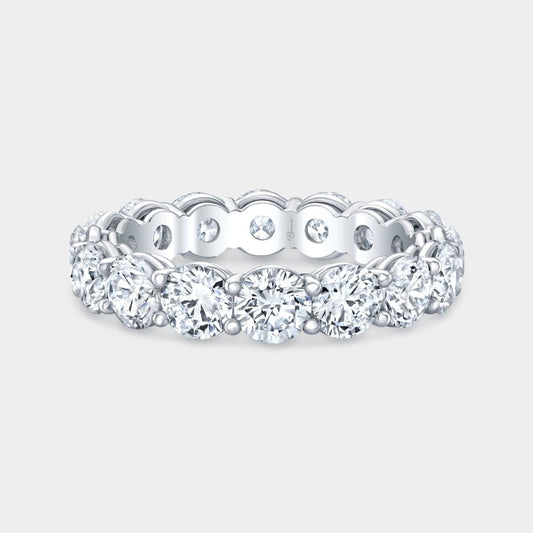 4ct Round Diamond 4.0mm Double Gallery Platinum Eternity Band