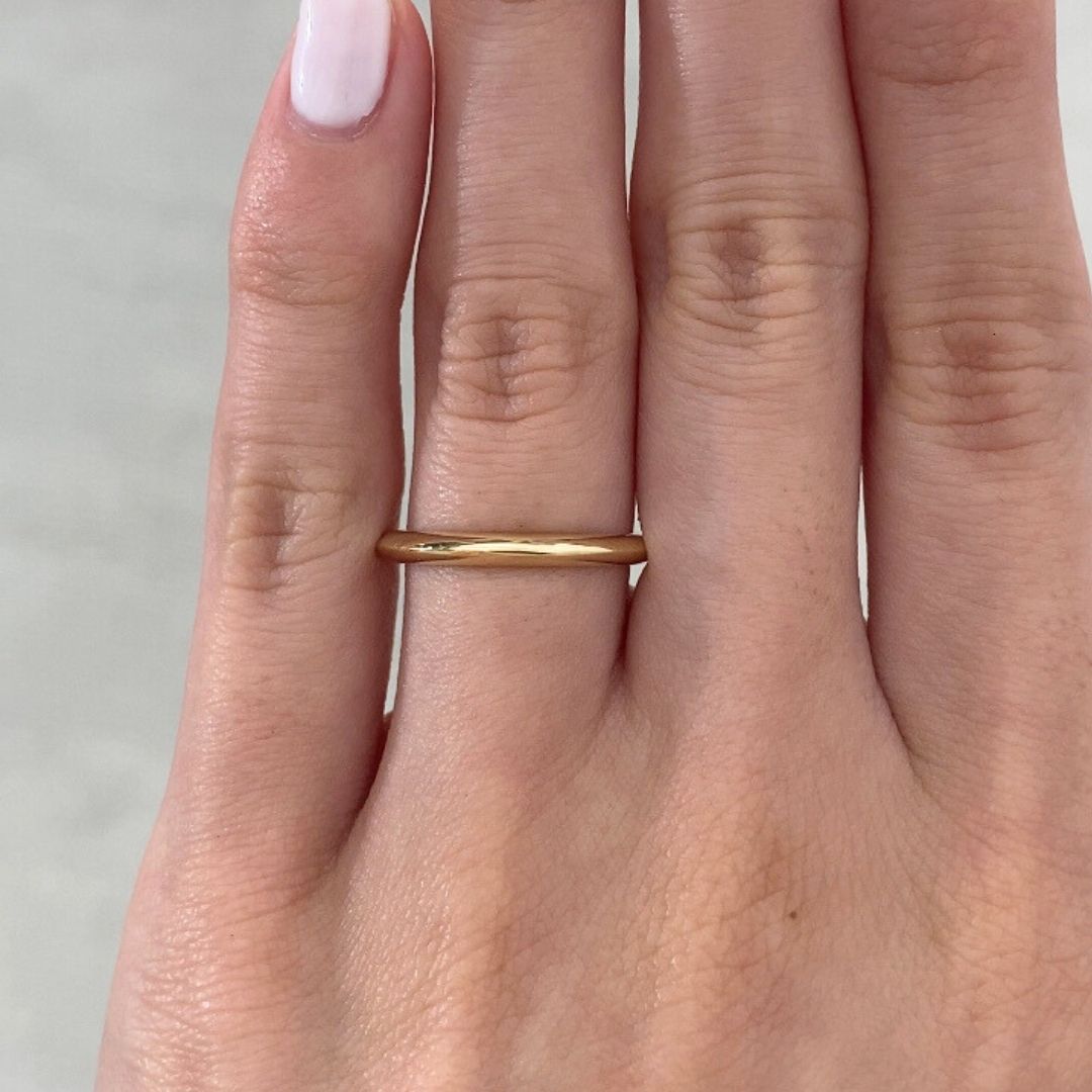 14K Yellow Gold 2.40mm Knife Edge High Polish Wedding Band