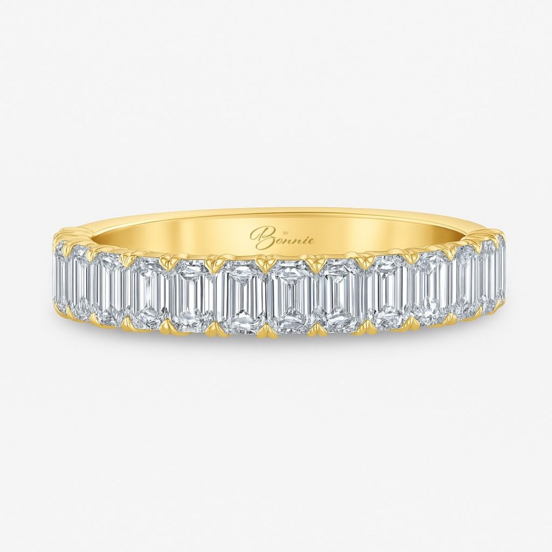 1.25ct Emerald Diamond Chloe Yellow Gold Eternity Band
