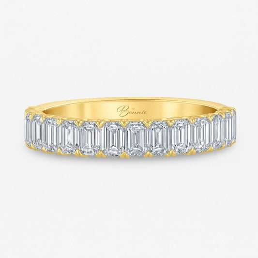 1.25ct Lab Grown Emerald Diamond Chloe Yellow Gold Eternity Band