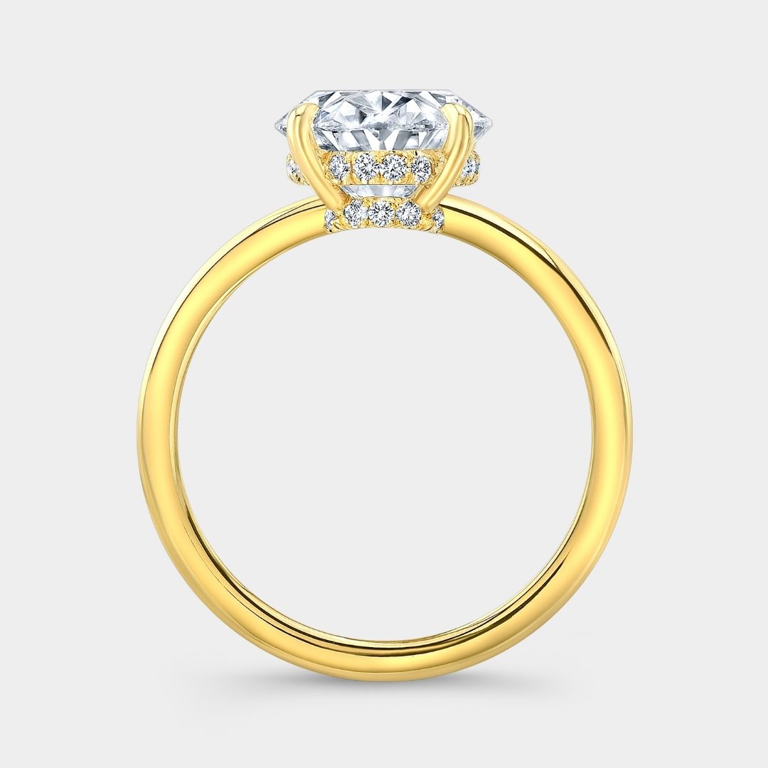 3.60ct The Hailey Lab Grown Oval Diamond Solitaire Yellow Gold Engagement Ring