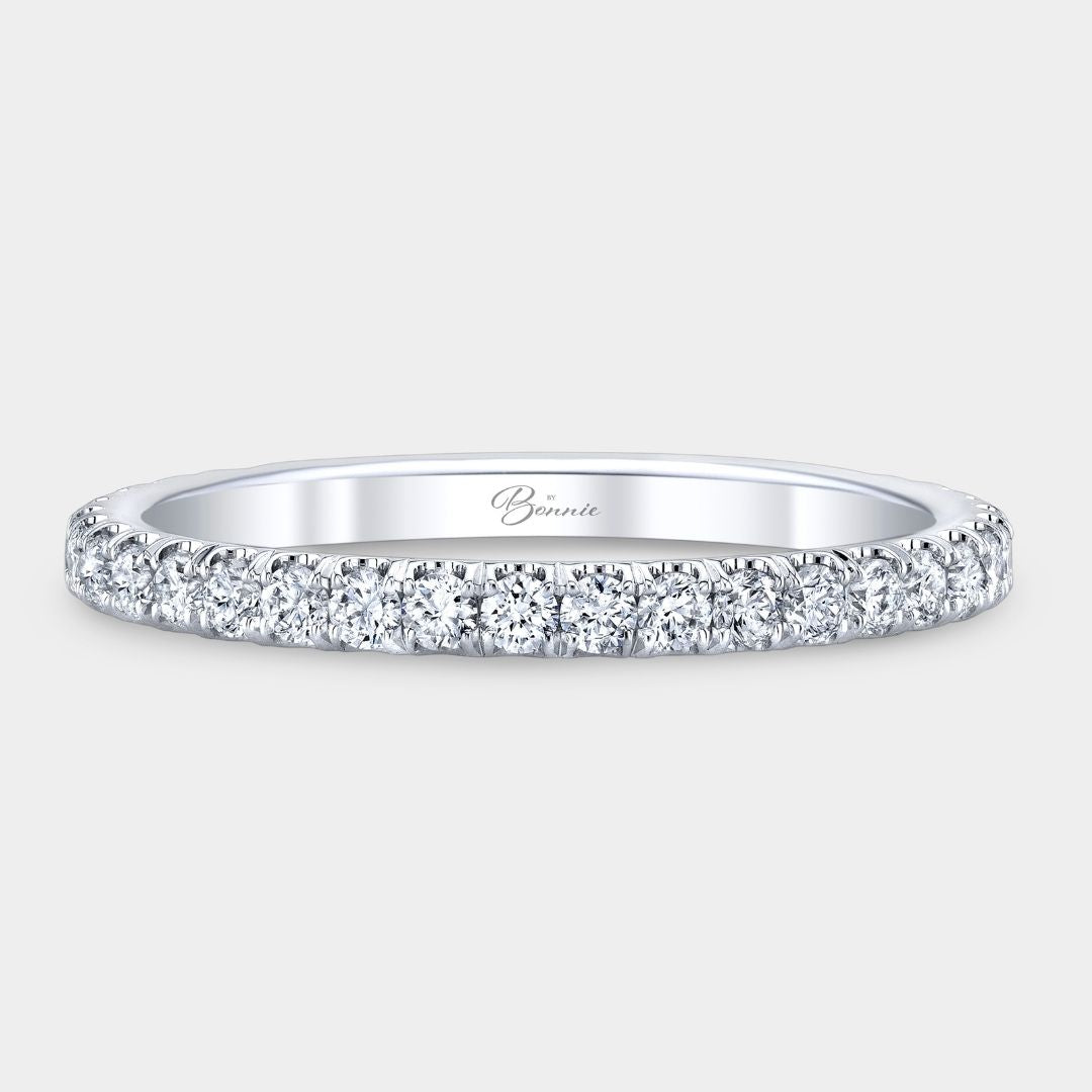 0.50ct Natural Round Diamond U Pave Platinum Eternity Wedding Band