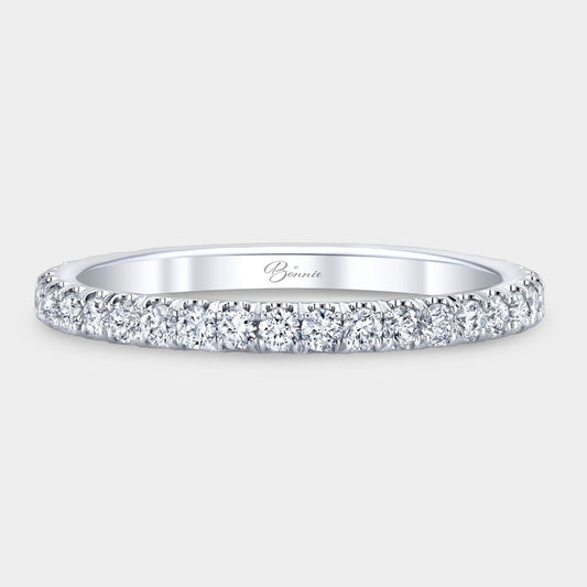 0.50ct Natural Round Diamond U Pave Platinum Eternity Wedding Band