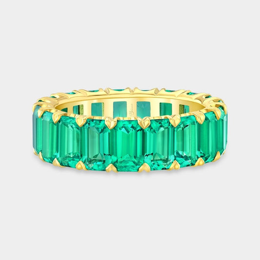 Lab Grown Green Emerald Chloe 5.20mm Eternity Band