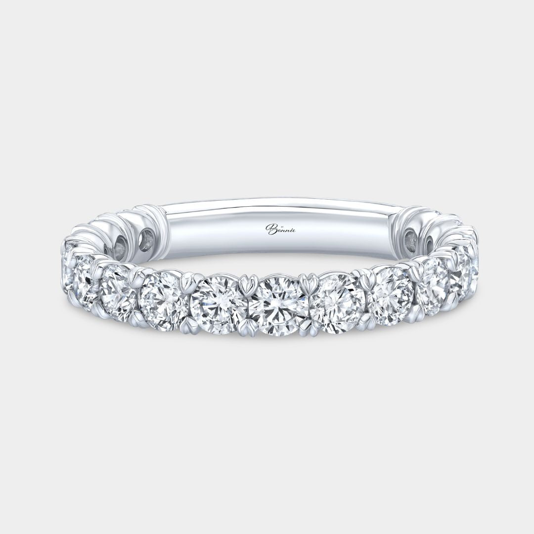 1ct Victoria Lab Grown Round Diamond 2.60mm Platinum Wedding Band